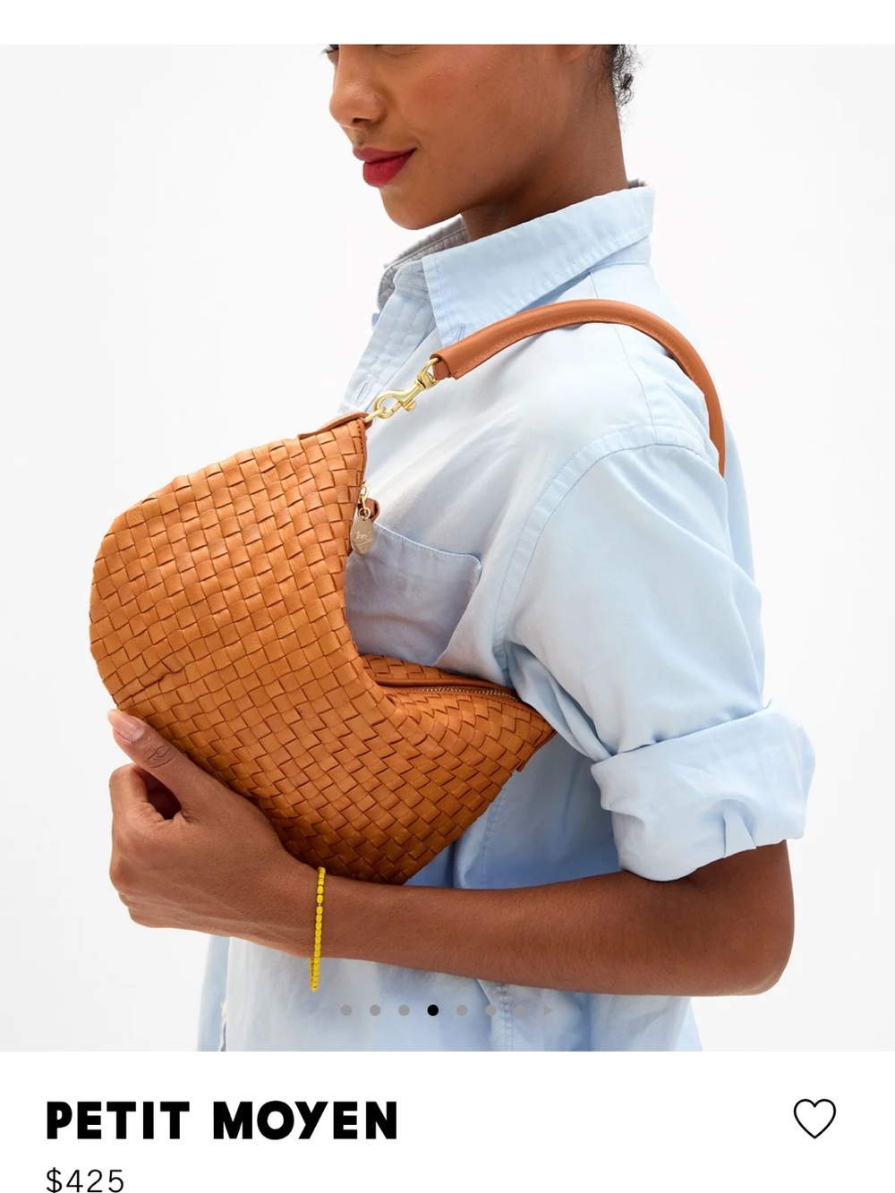 Clare V. Petite Moyen - natural woven checker Leather Crossbody Bag - Picture 12 of 12